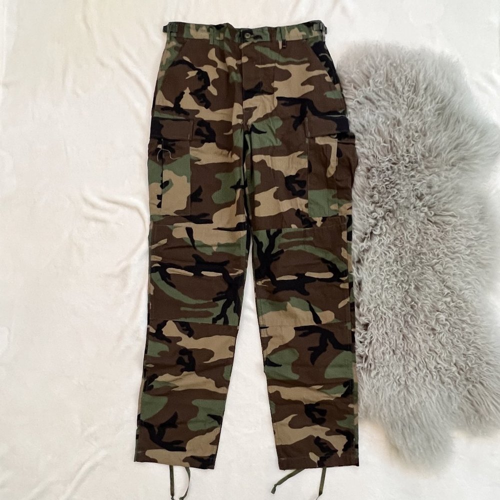 Vintage Printed Camouflage Cargo Trouser